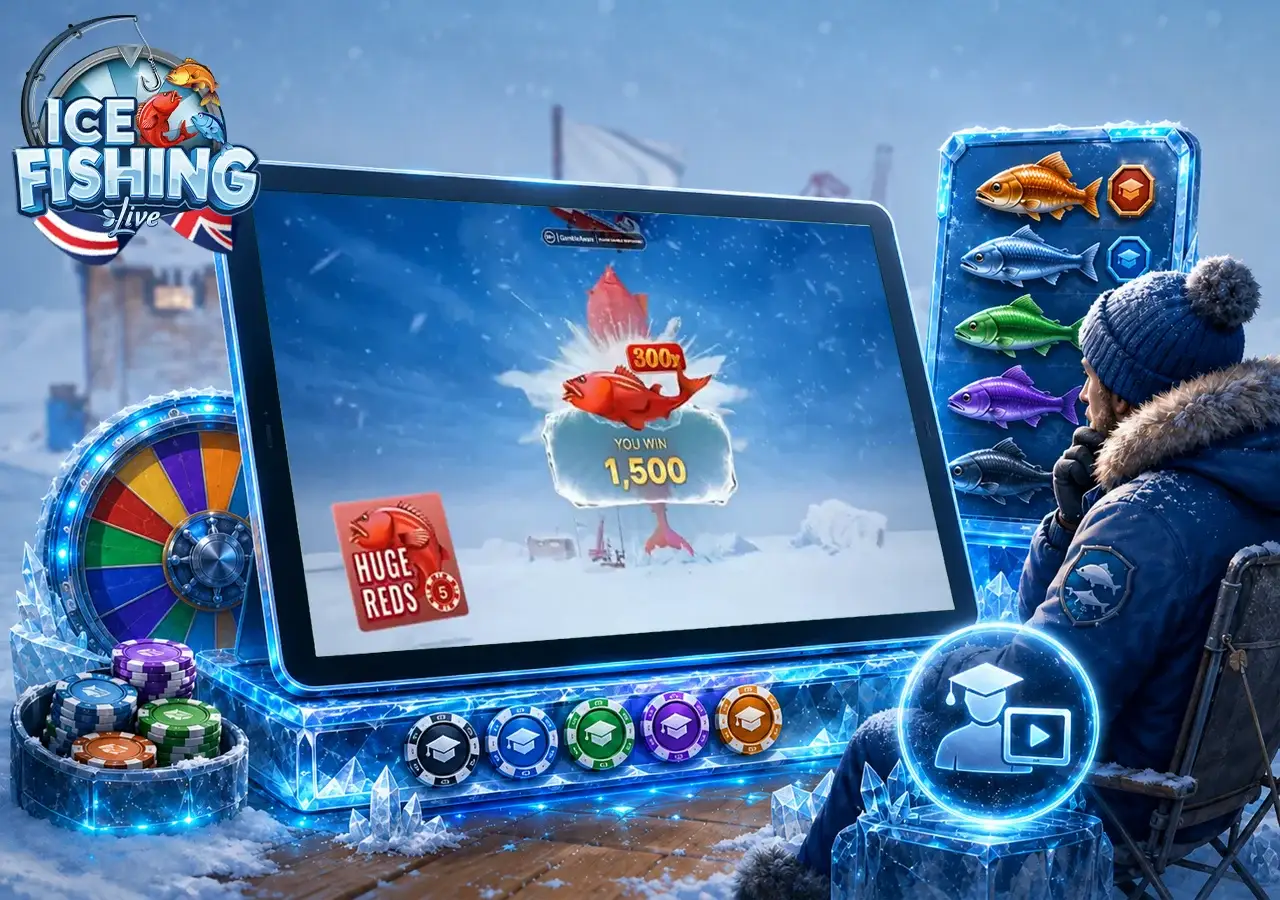 Ice Fishing demo mode with practice play, game preview and risk-free learning